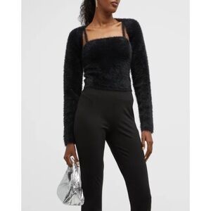 Alice + Olivia Black Fuzzy Sweater